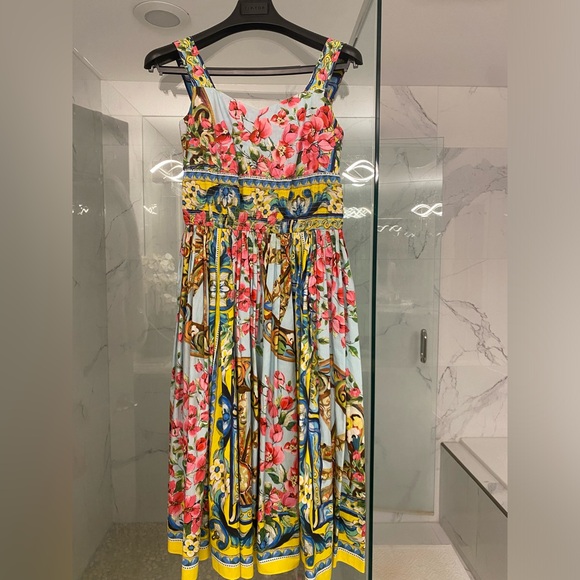 DOLCE & GABBANA Cotton MIDI Floral Dress - Picture 6 of 6